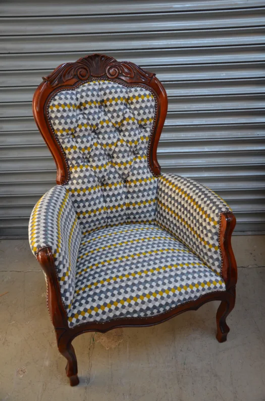 Buttoned Back Chair, Fully Reupholstered