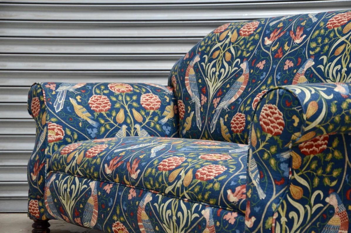 Drop Arm Georgian Sofa, Fully Reupholstered