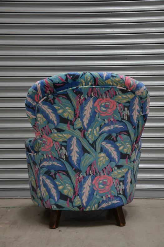 Iron backed chair - stripped & recovered
