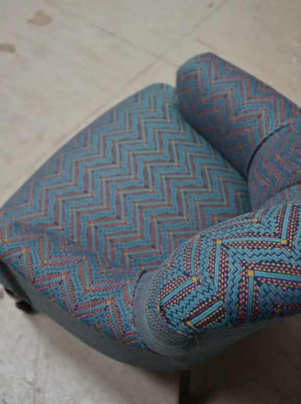 Buttoned back chair recovered