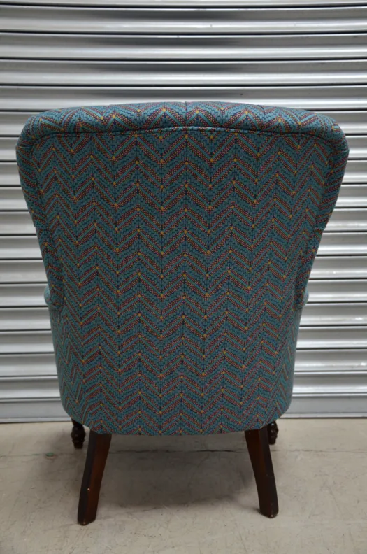 Buttoned back chair recovered