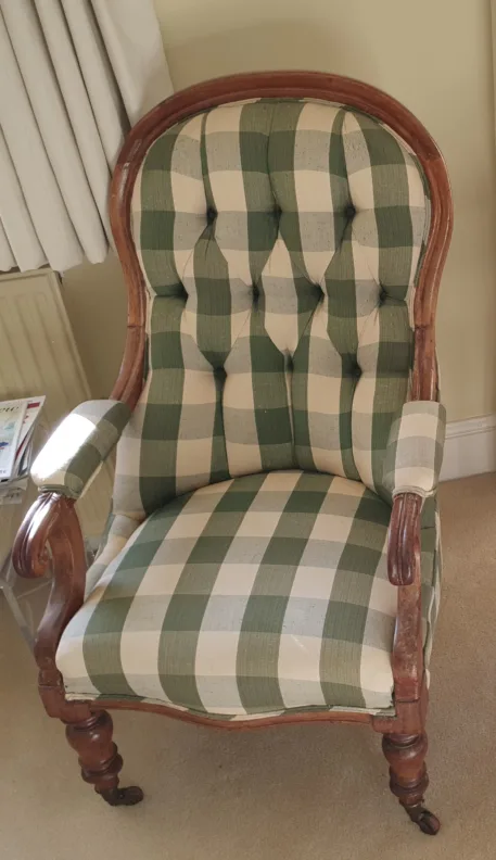 Buttoned Back Chair – Recovered