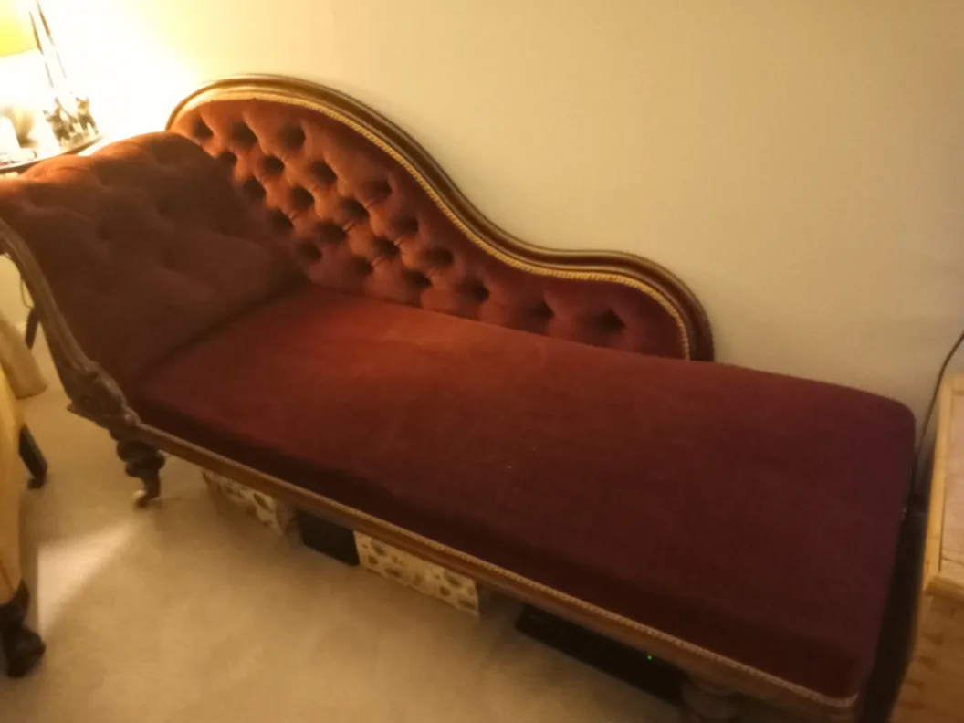 Buttoned Back Chaise - Recovered