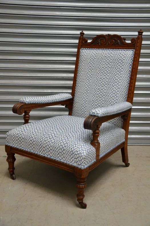 Wooden Show frame Chair - Recovered