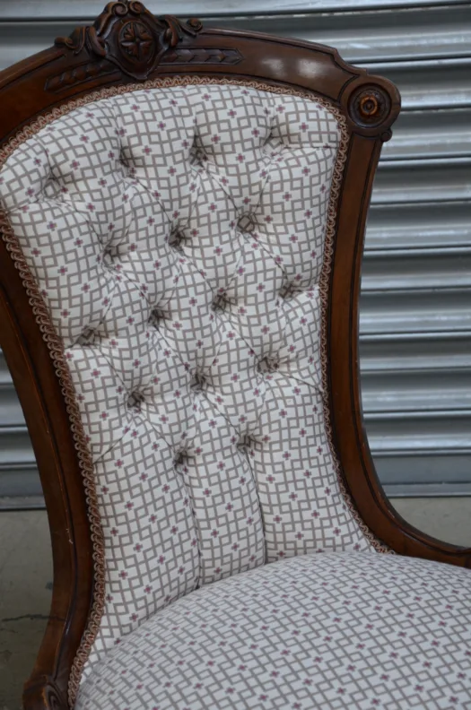 Wooden Buttoned Back