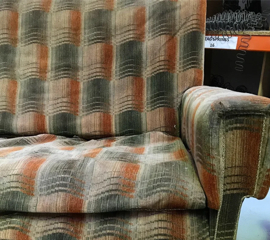 Art Deco Sofa, Traditionally upholstered