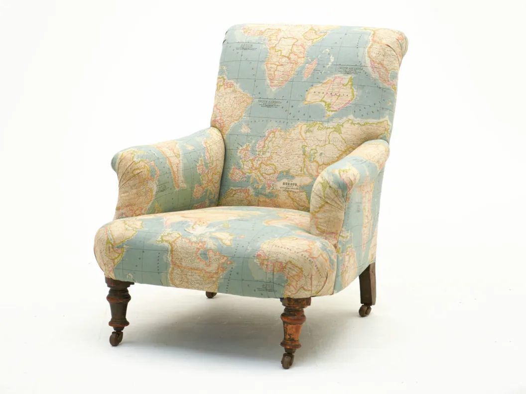 Completed Map of the World Armchair