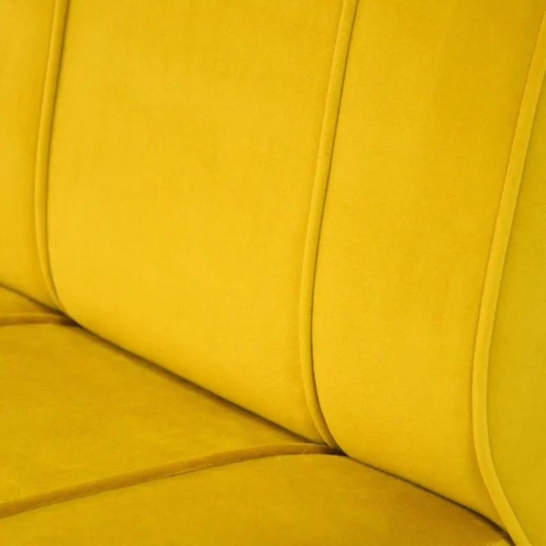 Small Chair Reupholstered in a J Brown Fabrics Yellow Velvet