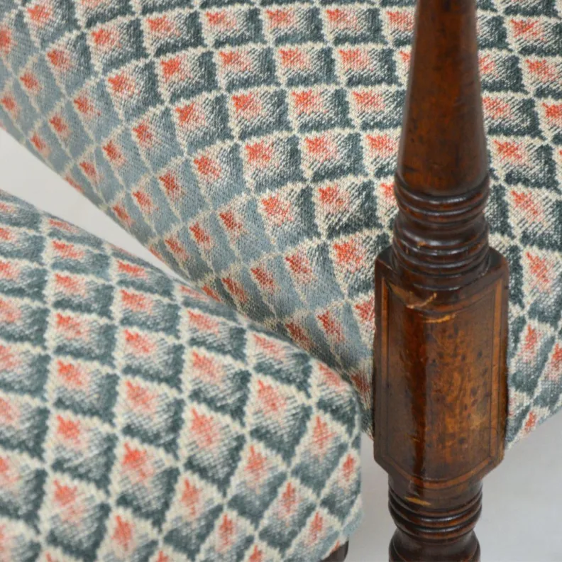 Wooden Dining Chairs Reupholstered in a Colefax & Fowler Fabric