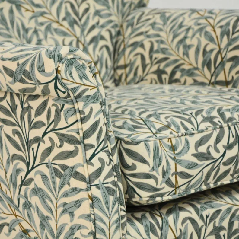 Reupholstered Armchair in a Morris & Co. Fabric
