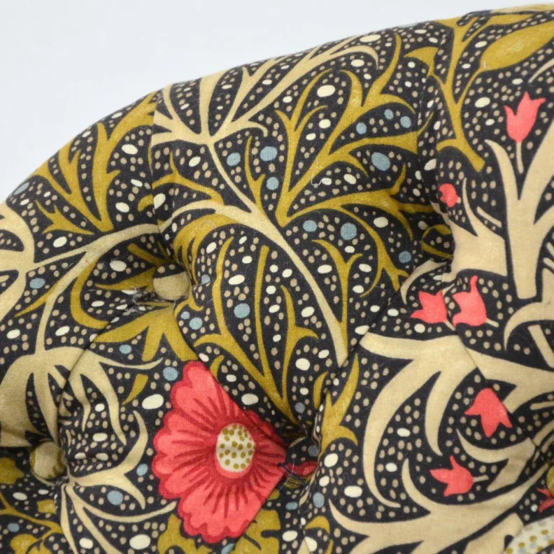 Button Back Chair Reupholstered in a Morris & Co. Fabric