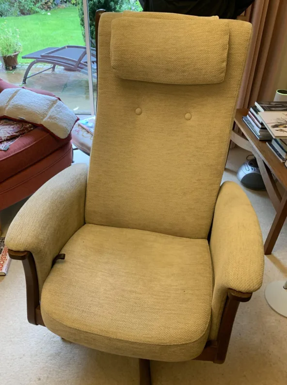 Wooden Frame Chair Reupholstered in a Colefax and Fowler Fabric