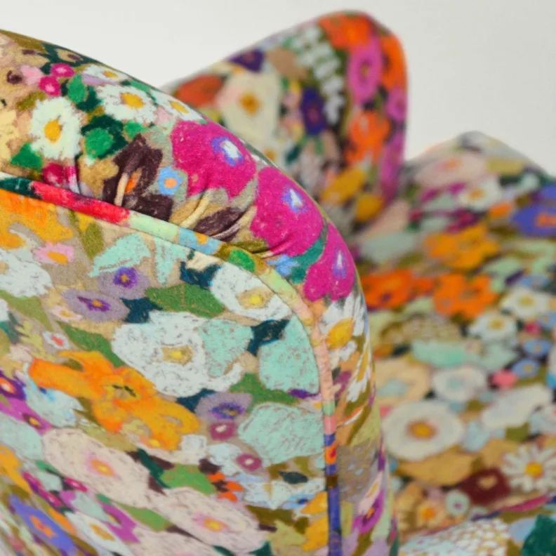 Button Back Chair Reupholstered in a House of Hackney Printed Velvet