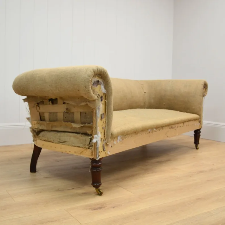 An elegant chesterfield recovered in a gorgeous printed linen