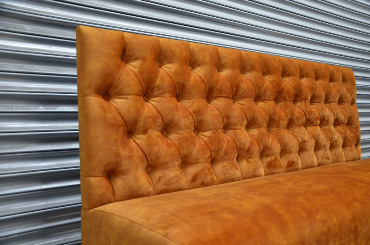 Upholstered Buttoned Back Bench Seat