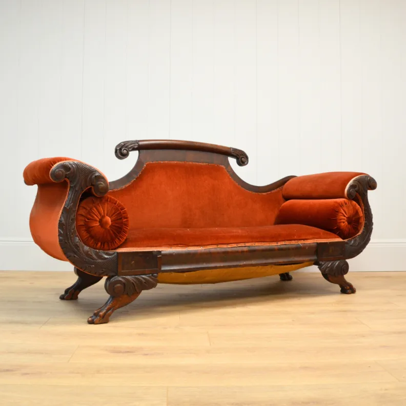 Before and After of an Antique Sofa