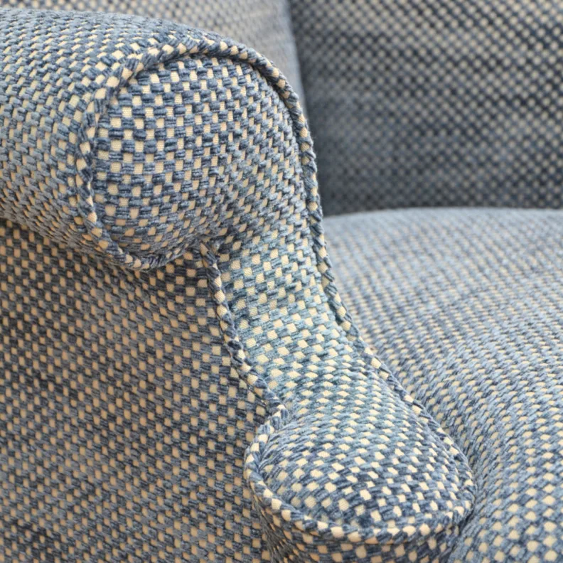 Reupholstered Twin Wingchairs in Cut Velvet Fabric