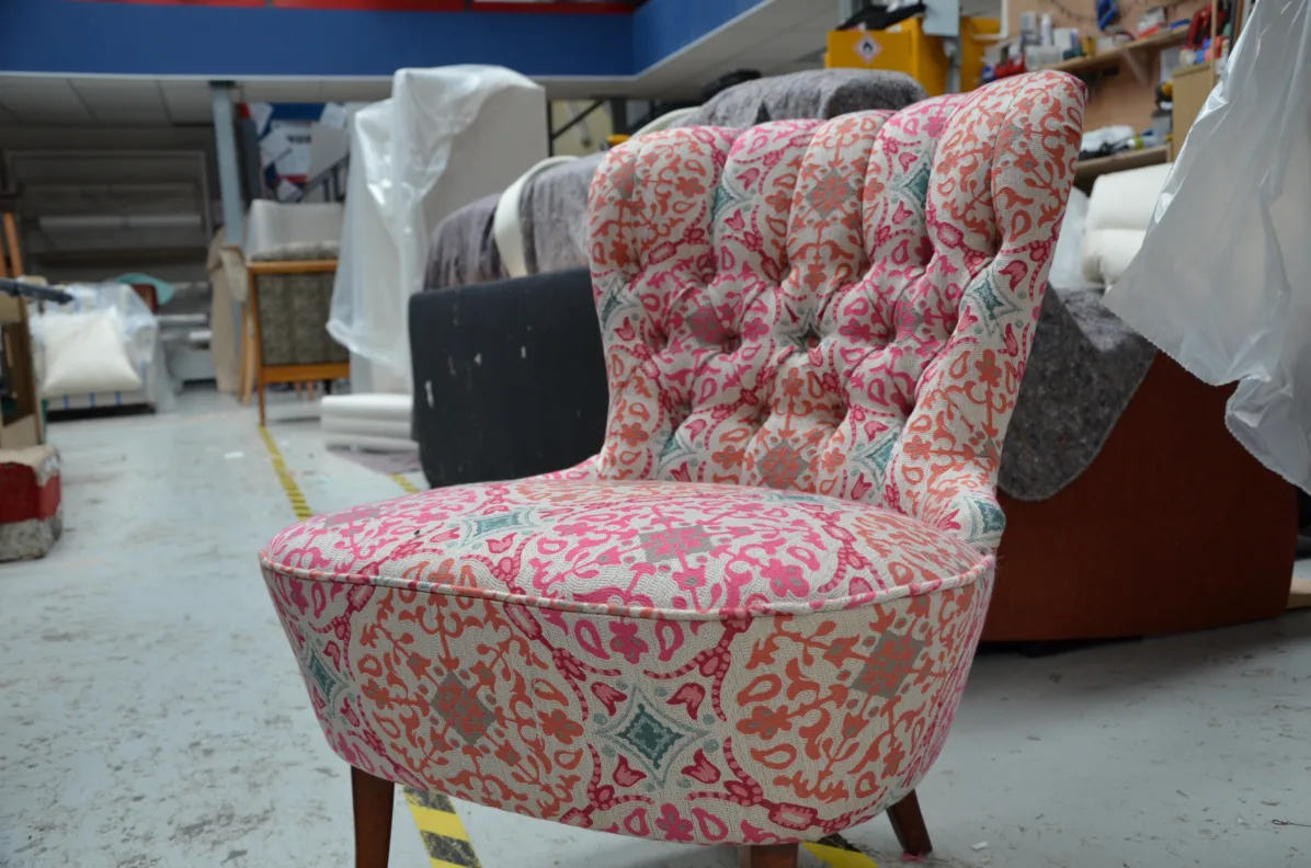 Buttoned back cocktail chair