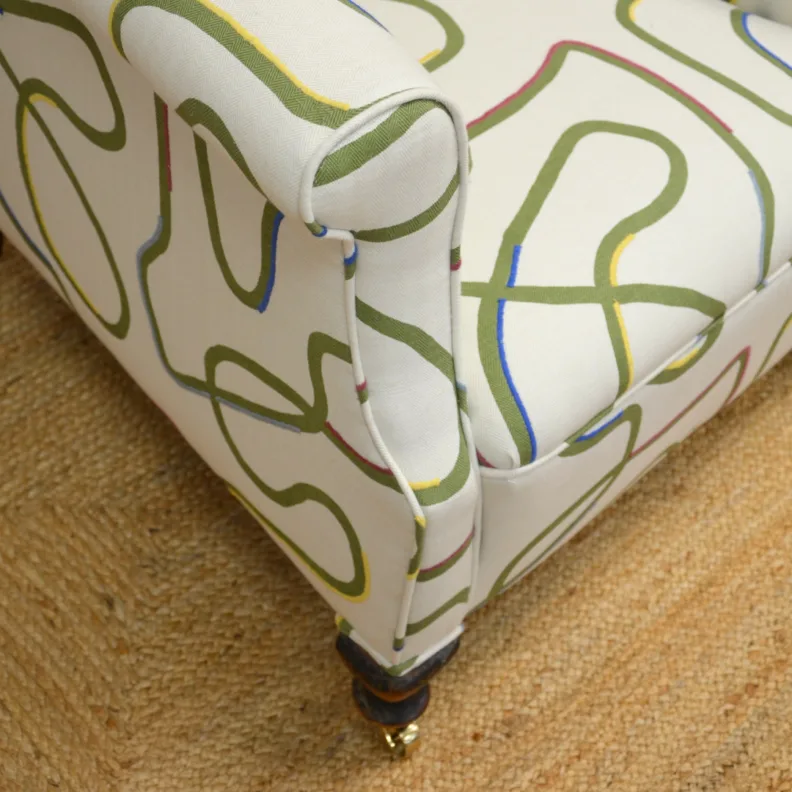 Twin Armchairs Reupholstered in Kit Kempt GP&JBaker Fabric