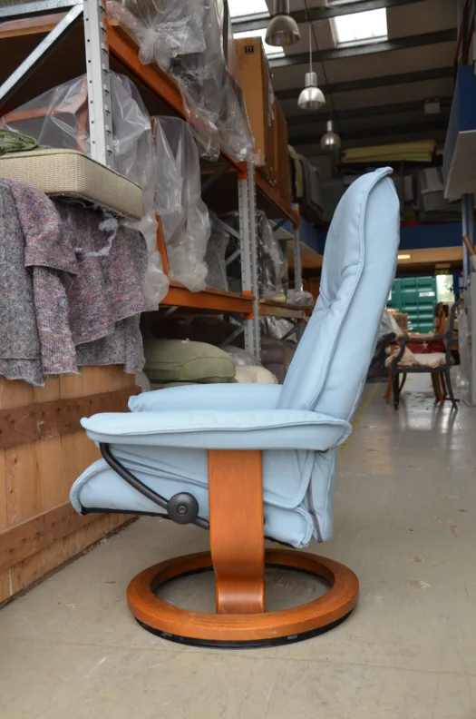 Leather Recliner with Footstool