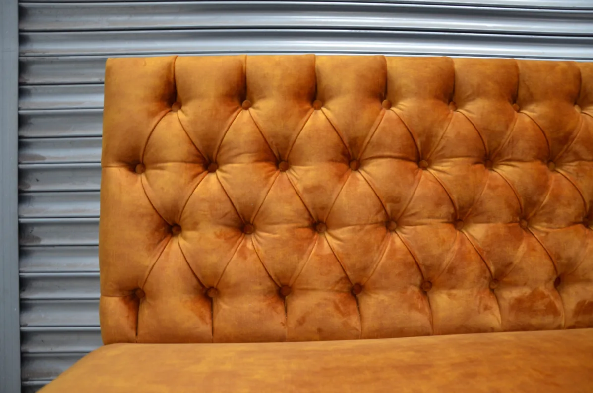 Upholstered Buttoned Back Bench Seat