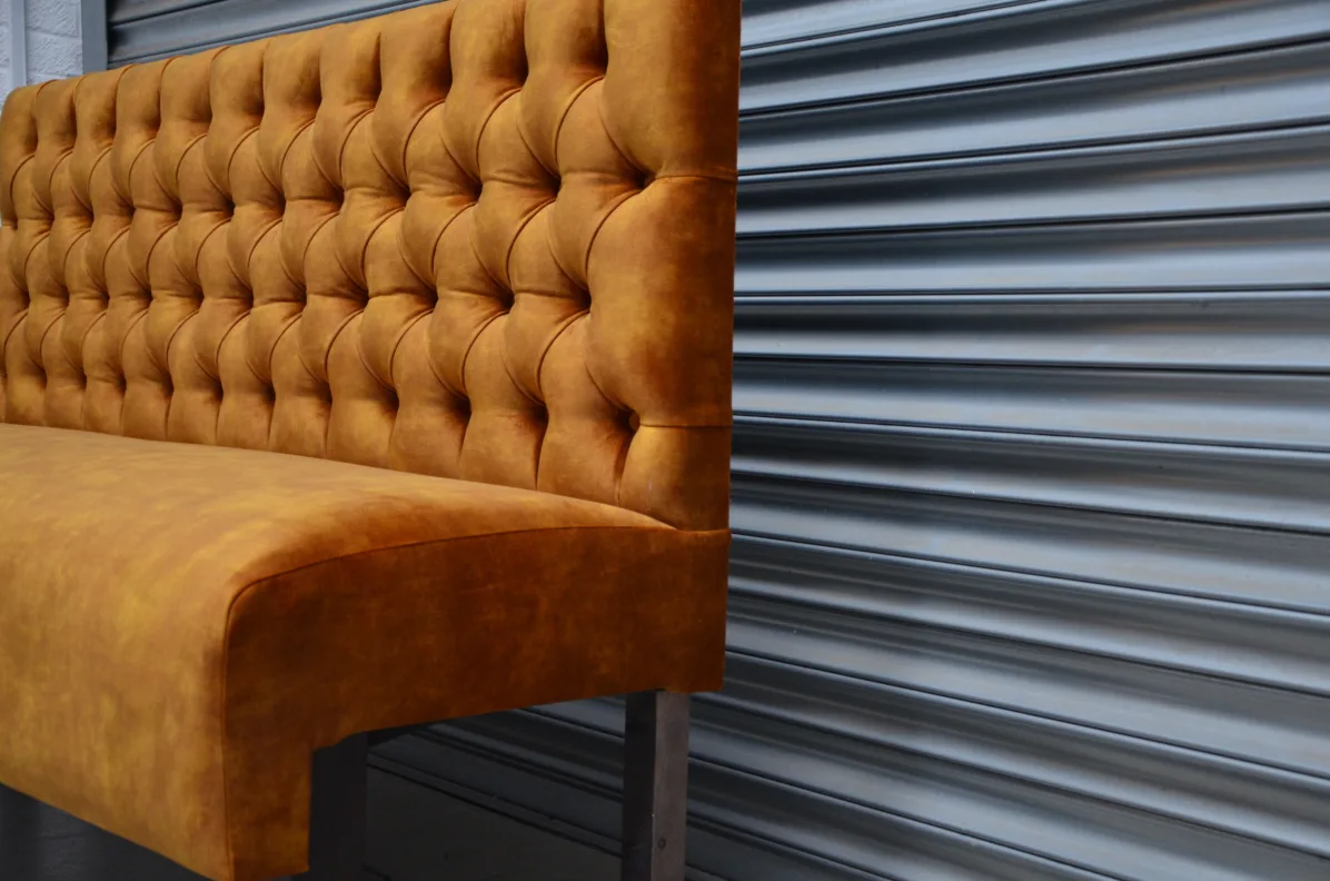 Upholstered Buttoned Back Bench Seat
