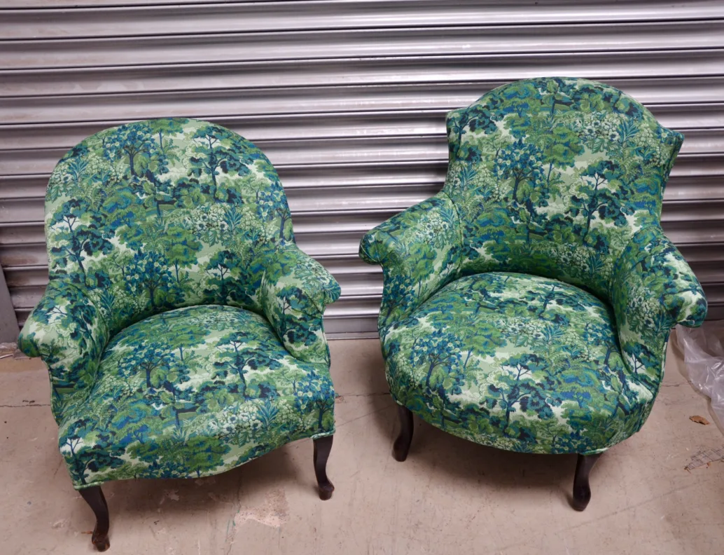 Reupholstered Small Chair Duo