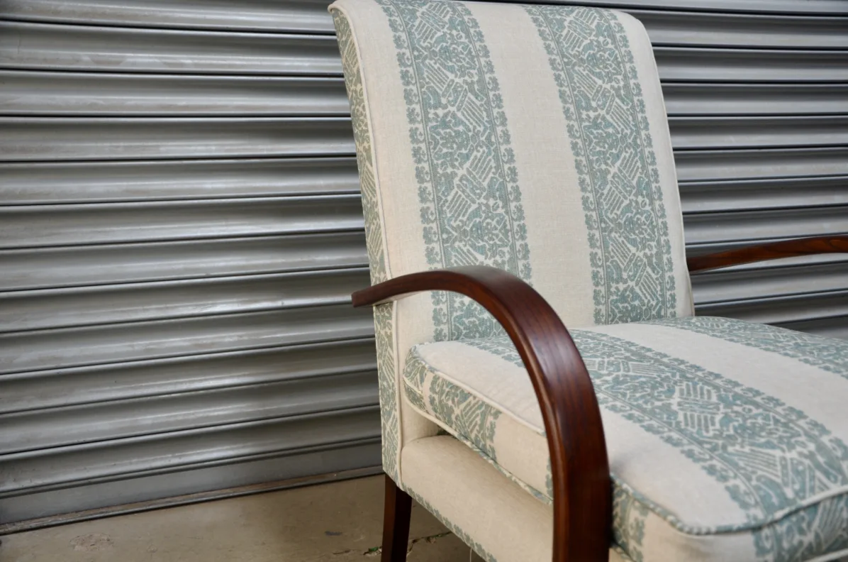 1940's Curved Wooden Arm Chair