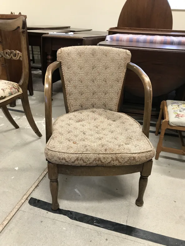 Curved Wooden Armed Chair