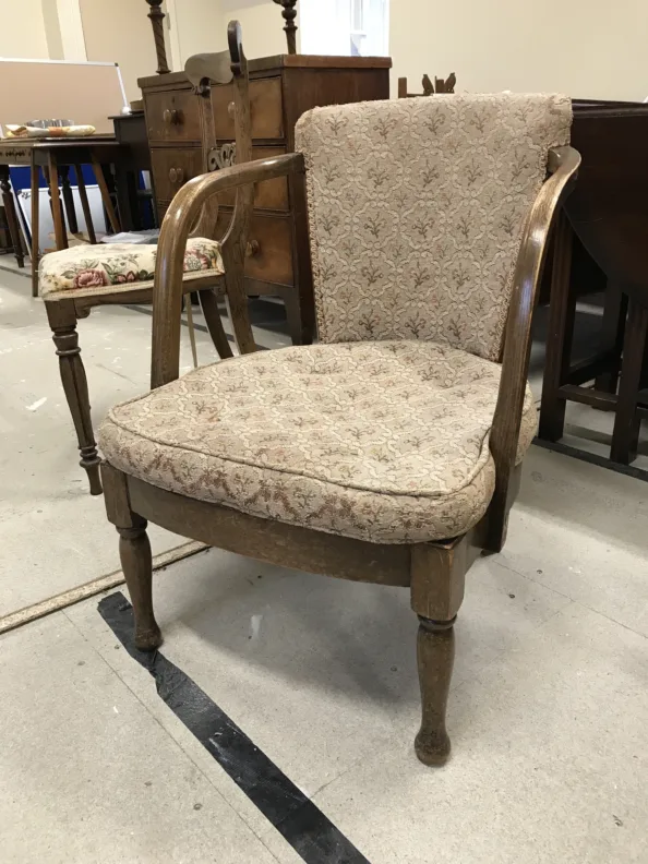 Curved Wooden Armed Chair